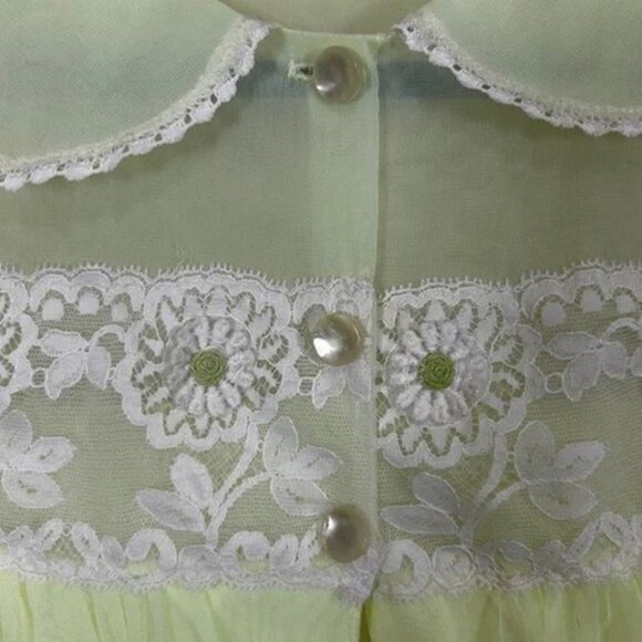 French Maid lime green vintage peignoir size S - Picture 4 of 11